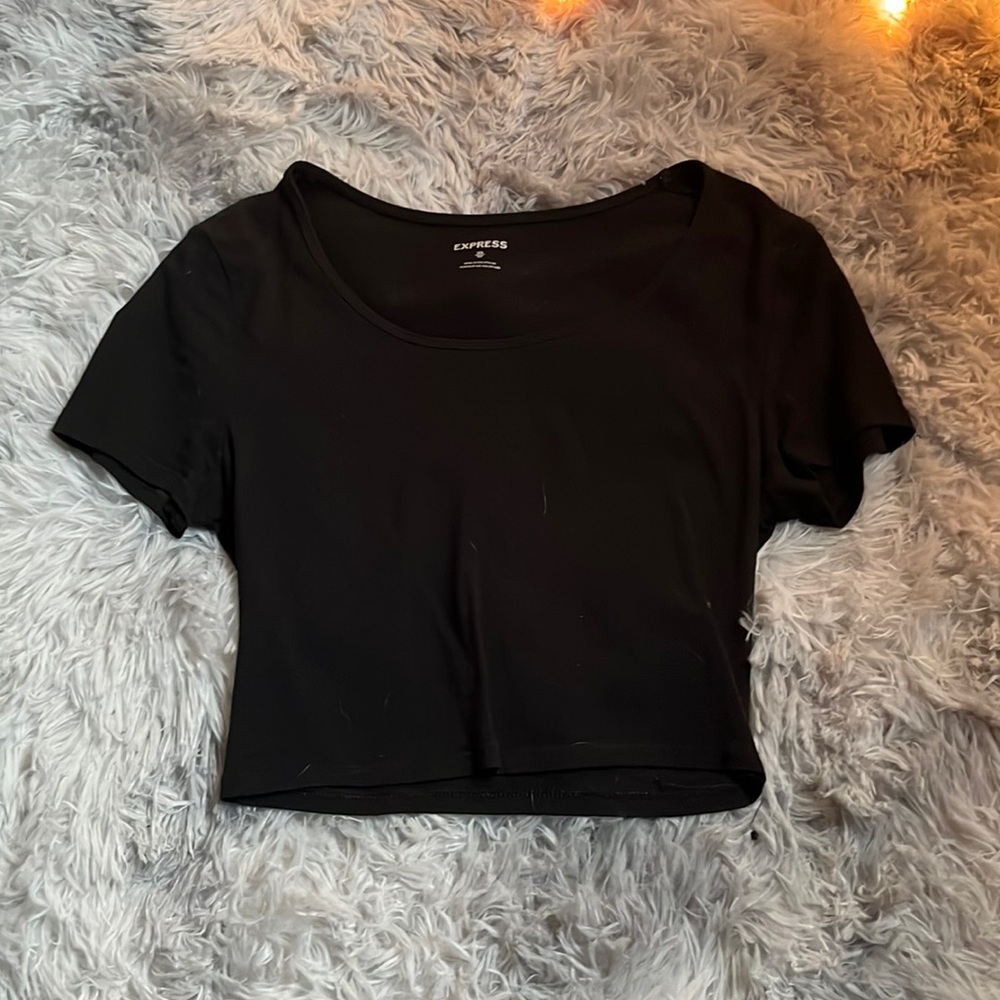 Express Extra Small Black Cropped T-Shirt